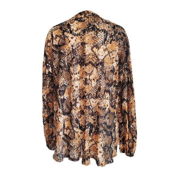 Free People Out For The Night Top Snake Combo Blouse Size S - Picture 6 of 16